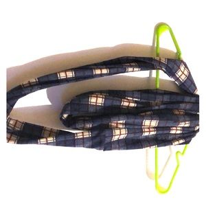 Plaid navy blue scarf